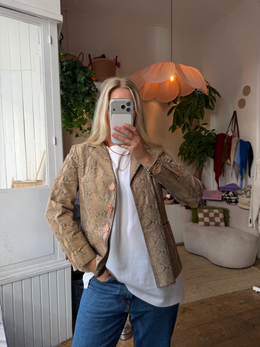 Leather snake blazer