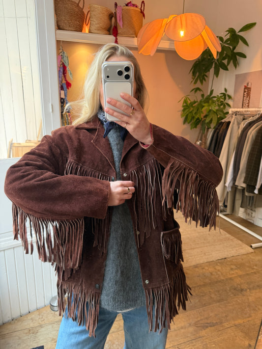 Vintage fringe suede jack