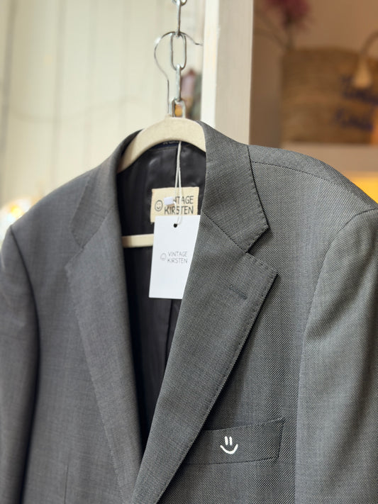 Vintage oversized grijze blazer