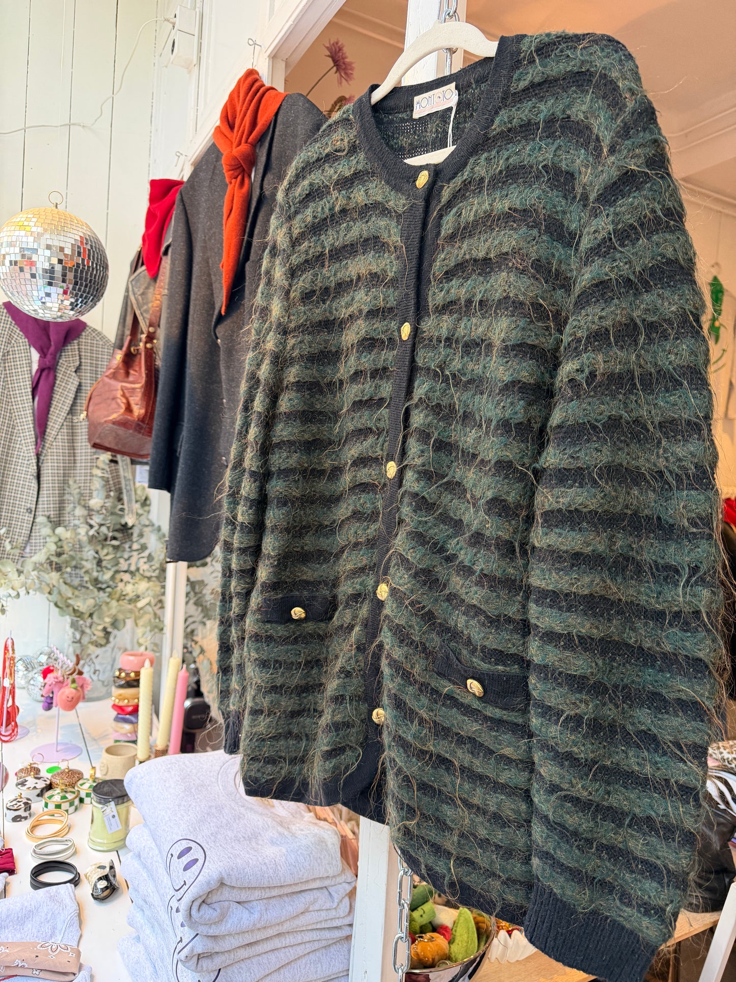 Mohair/angora groen vest