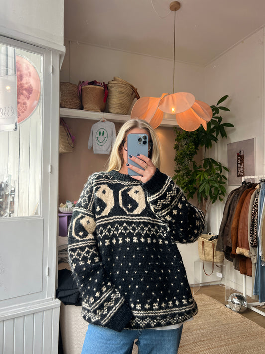 100% wollen yin yang trui