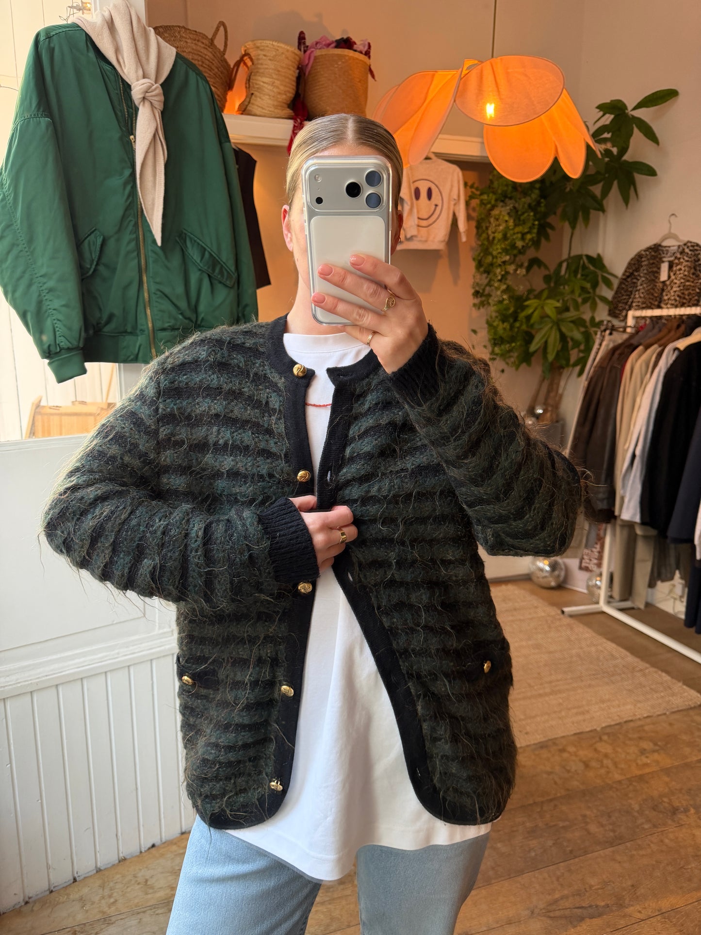 Mohair/angora groen vest