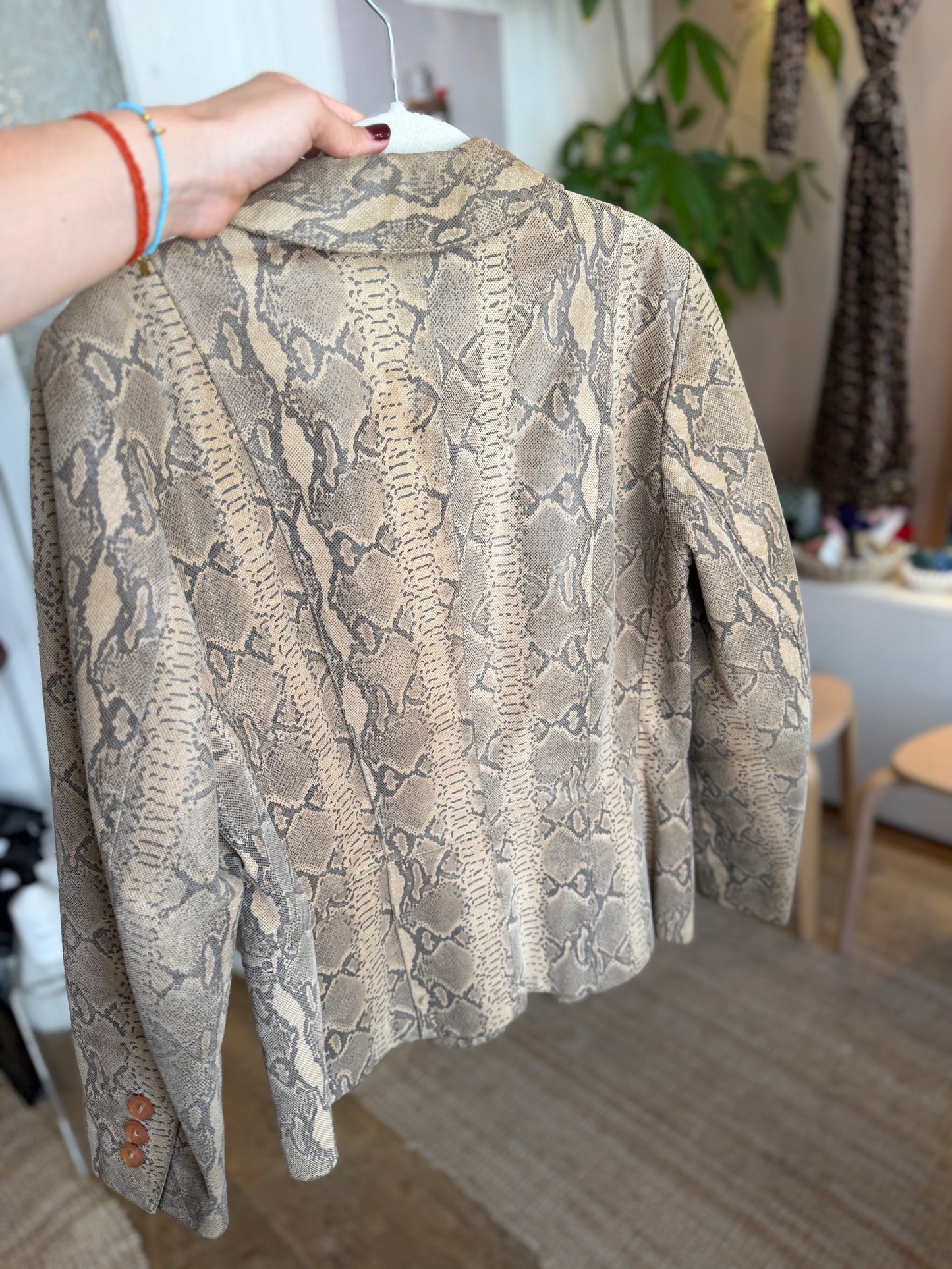 Leather snake blazer