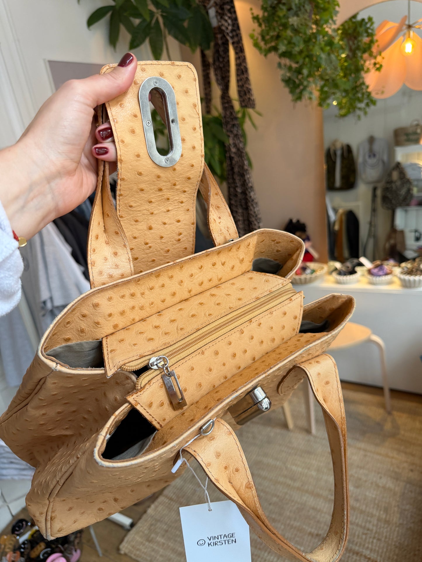 Vintage leren croco tas