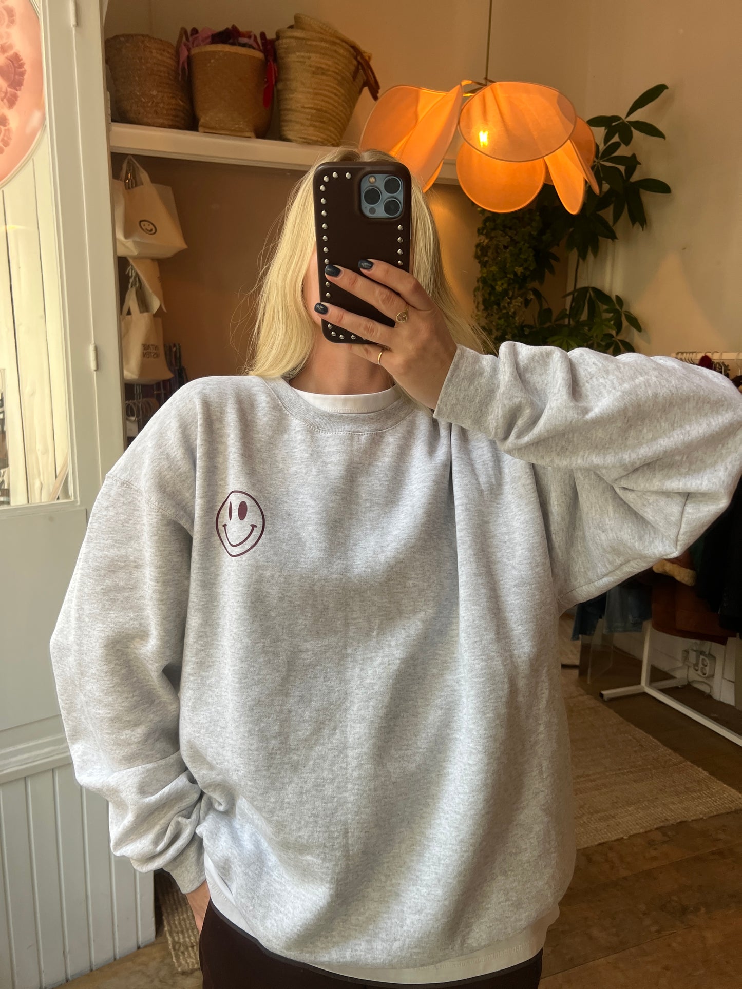 Vintage Kirsten smiley sweater burgundy/brown