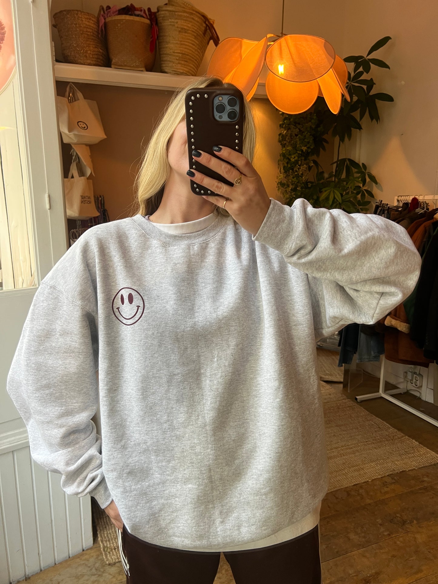 Vintage Kirsten smiley sweater burgundy/brown