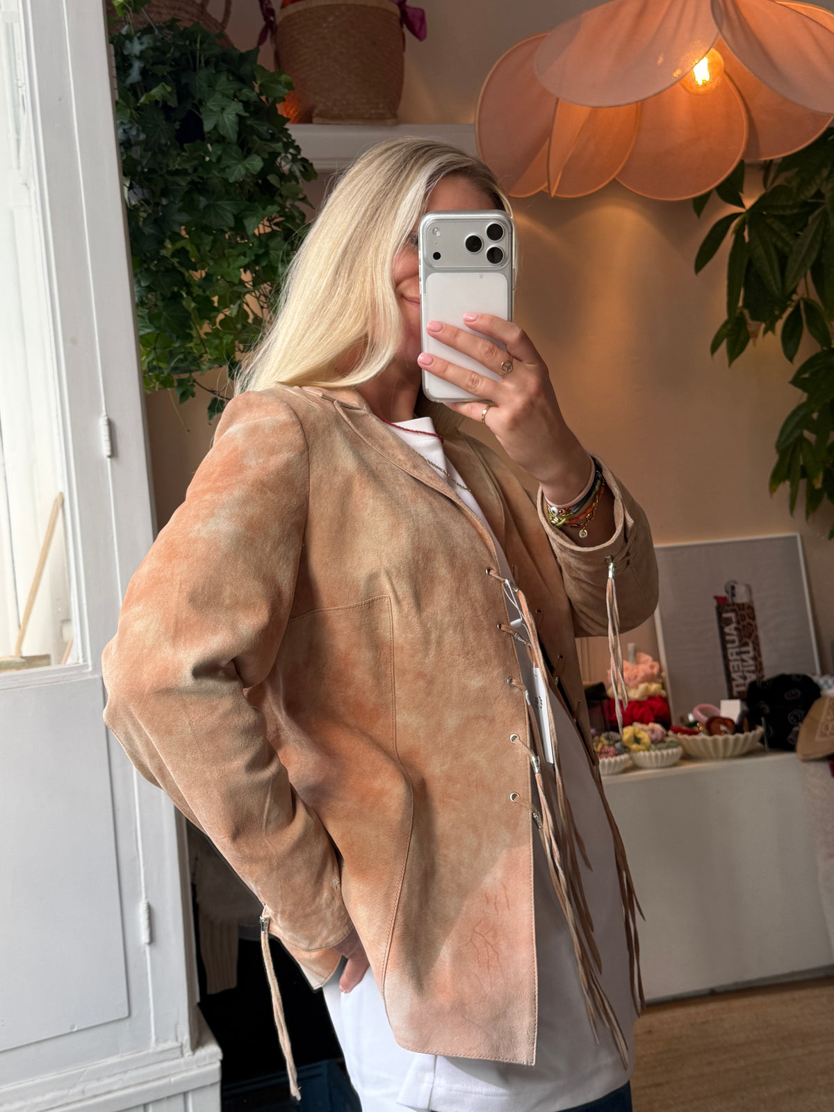 Vintage suede fringe jack