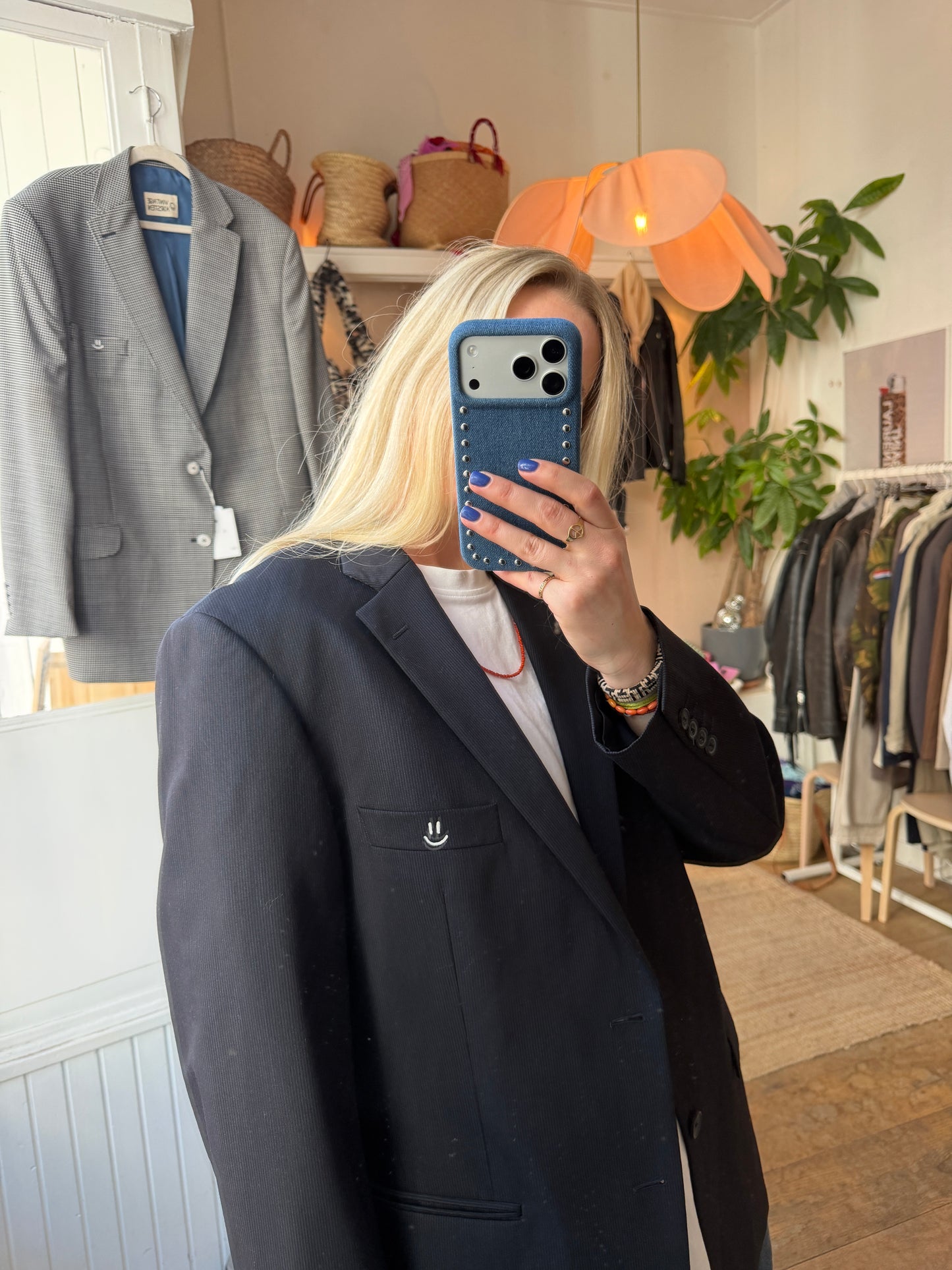 Vintage oversized dark blue blazer