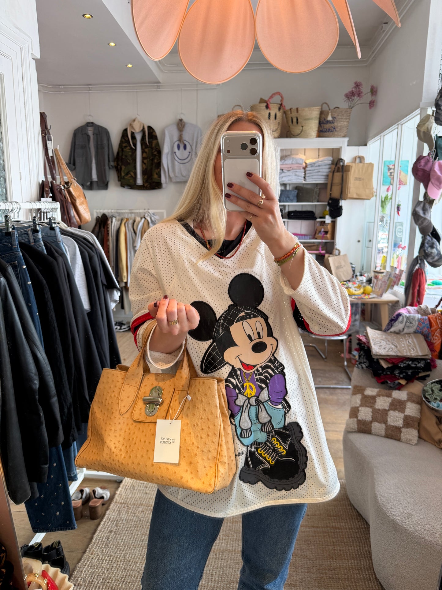Vintage leren croco tas