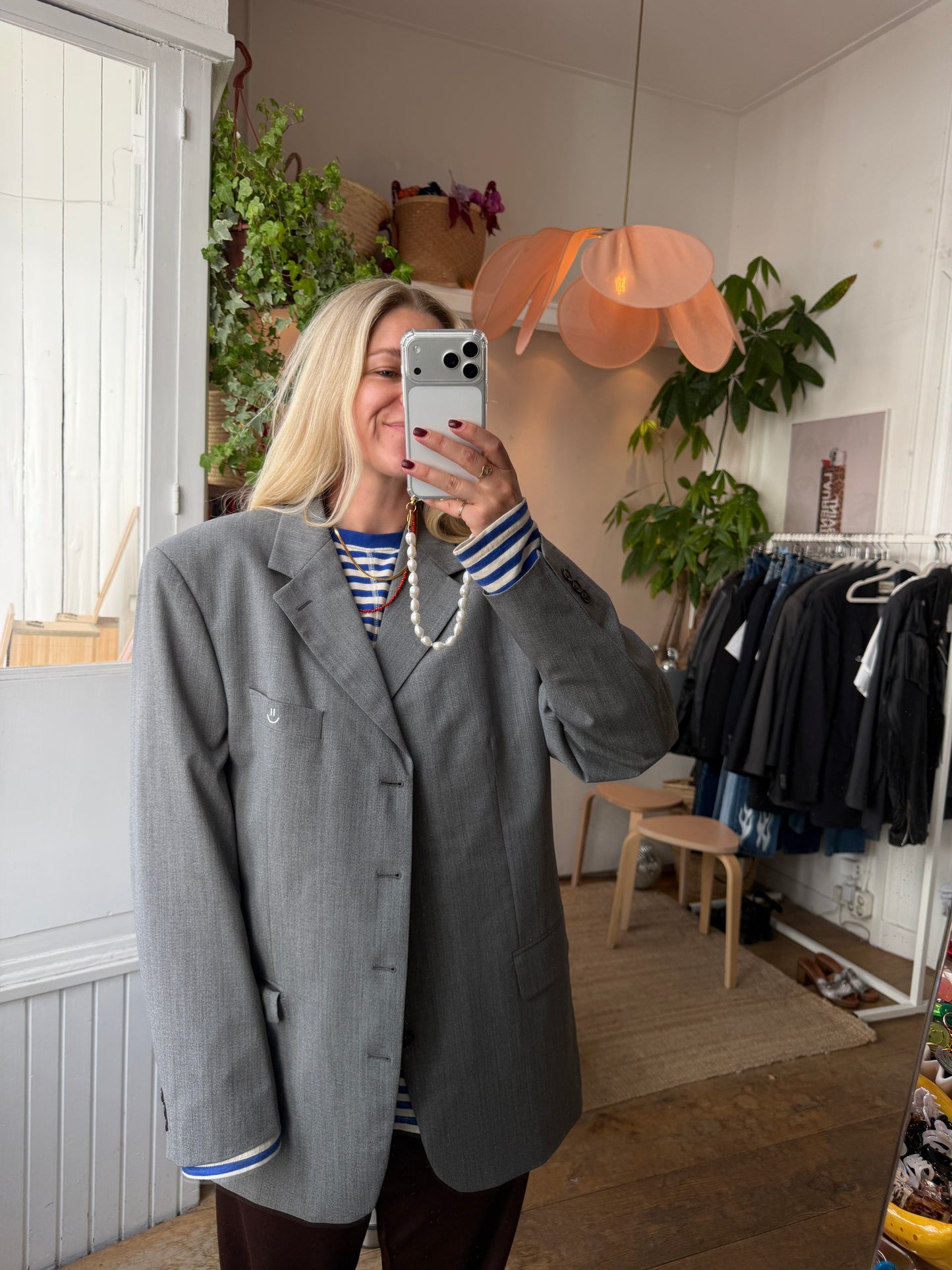 Vintage oversized grey blazer ◡̈