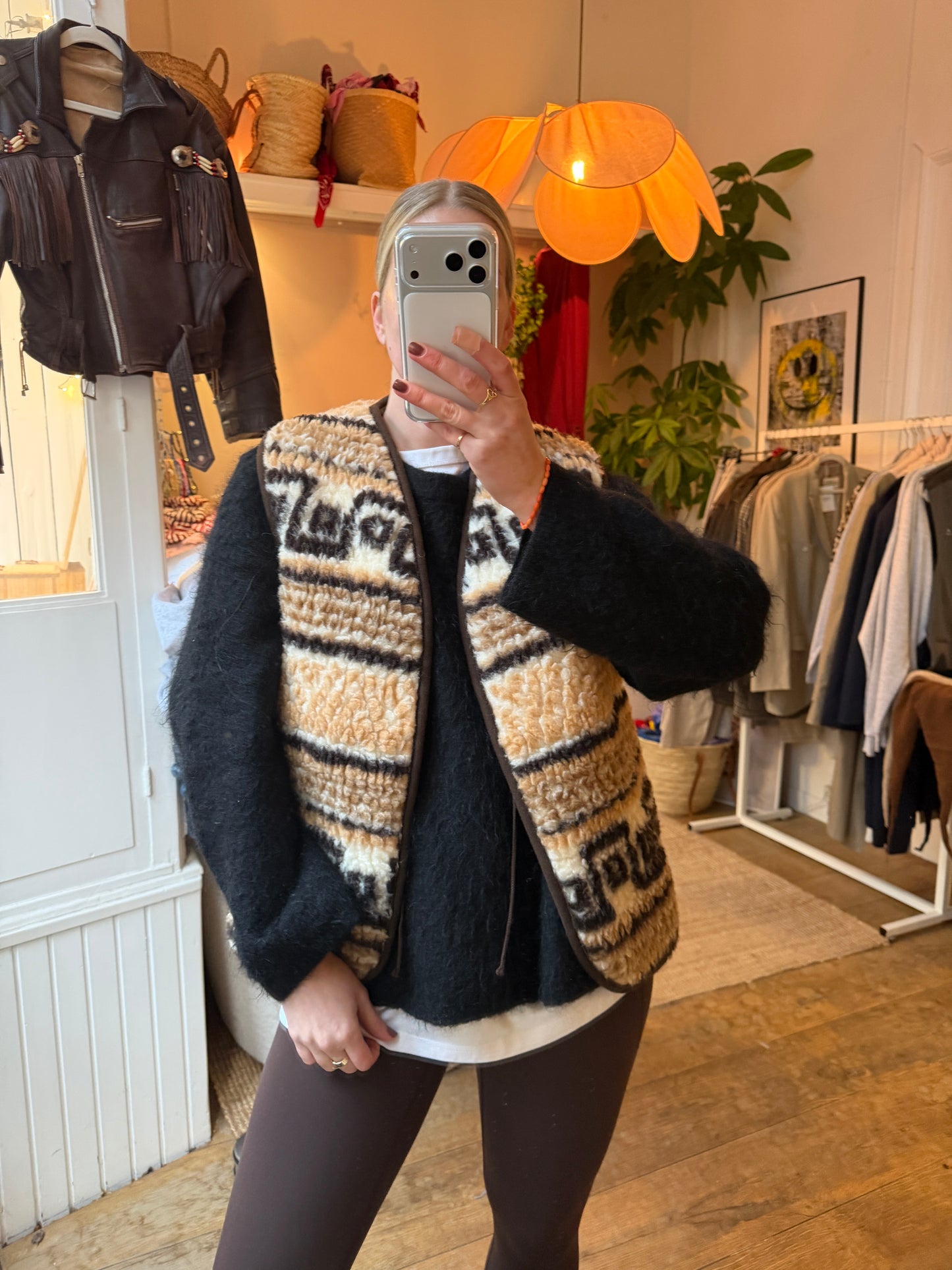 100% wollen crème vintage gilet