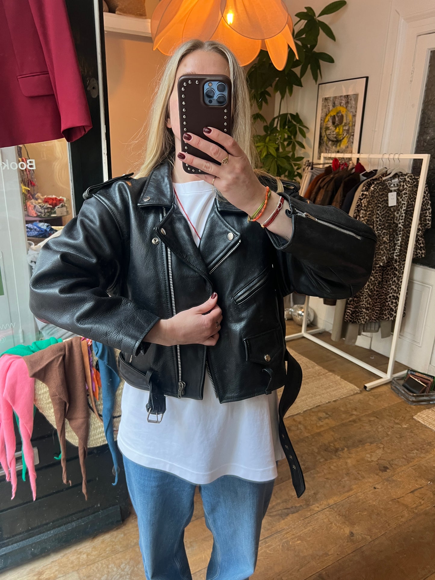 Vintage leather bikerjack