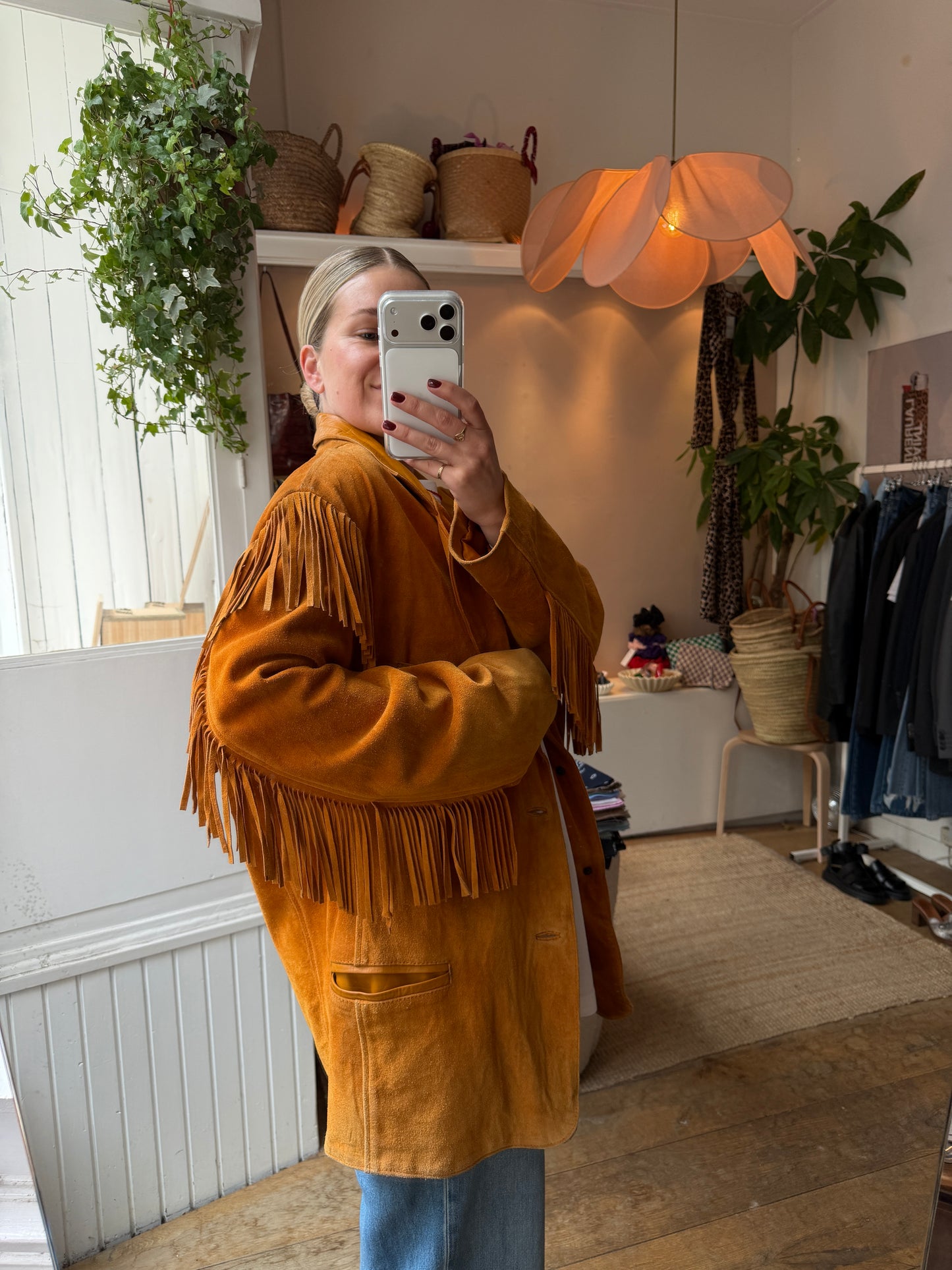 Vintage suede fringe jack