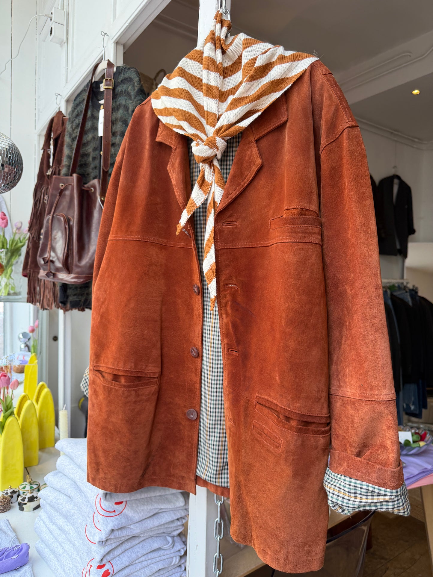 Vintage leren suède jack