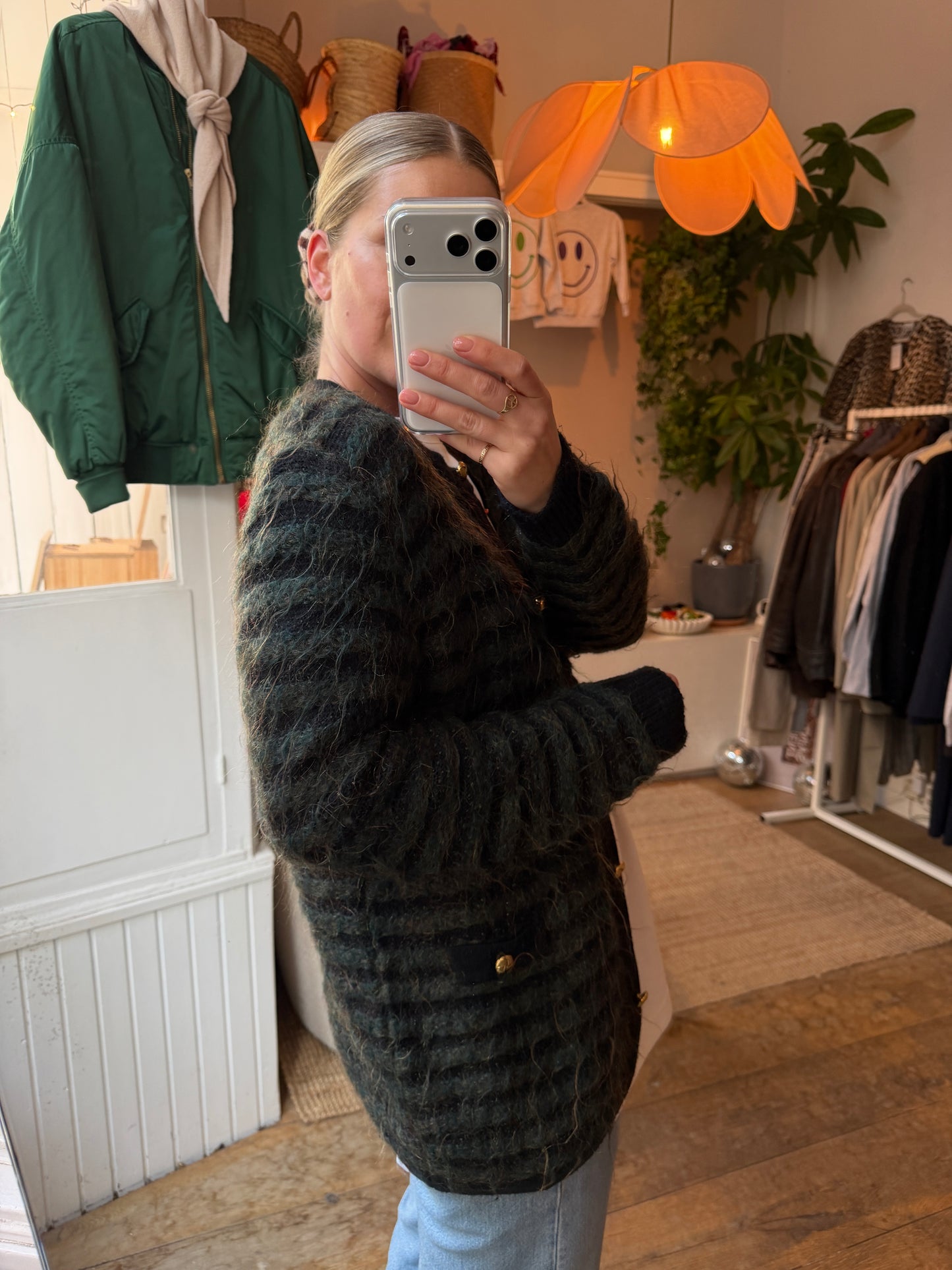 Mohair/angora groen vest