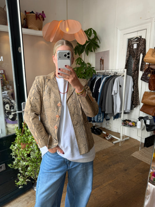 Leather snake blazer