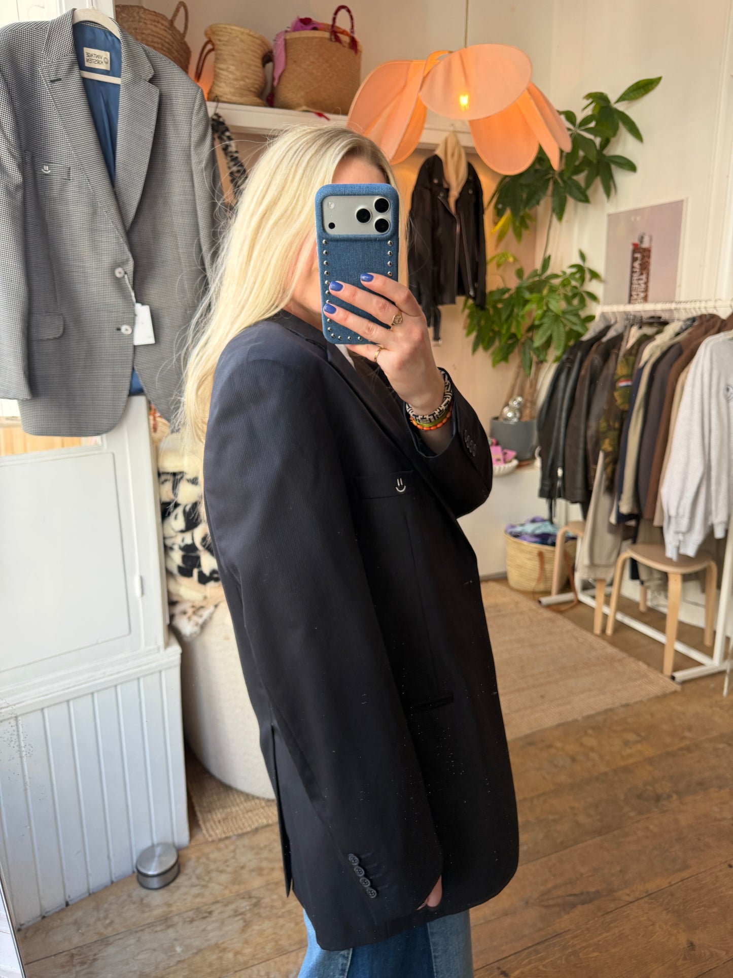 Vintage oversized dark blue blazer