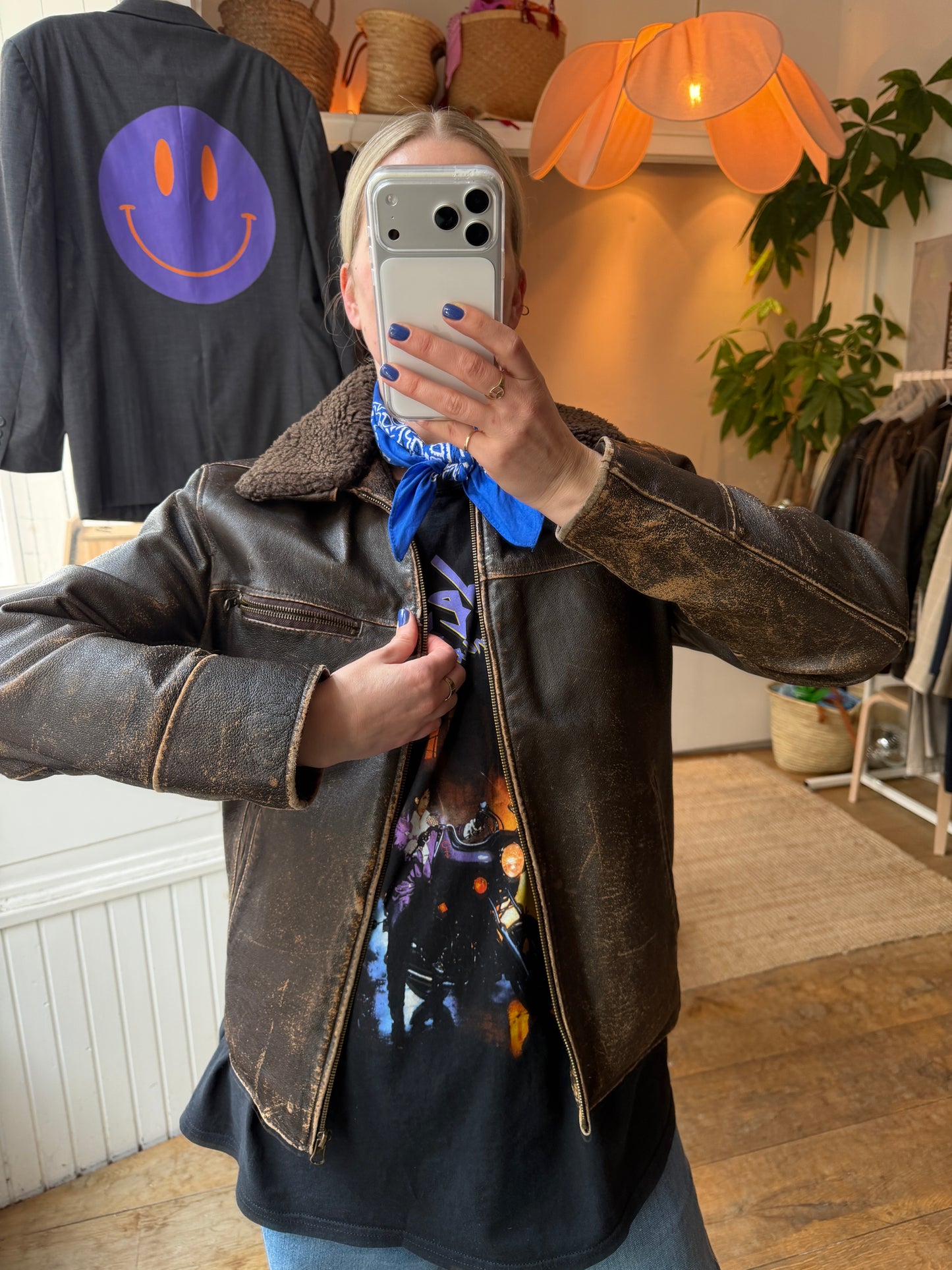 Vintage leren bomberjack