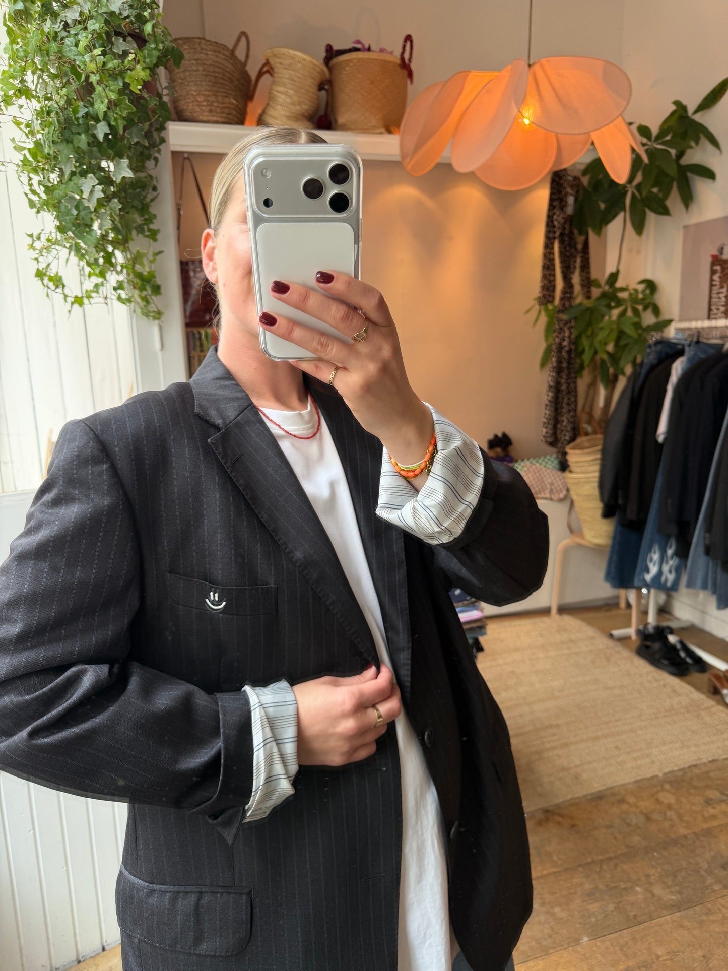 Vintage oversized handmade smile blazer