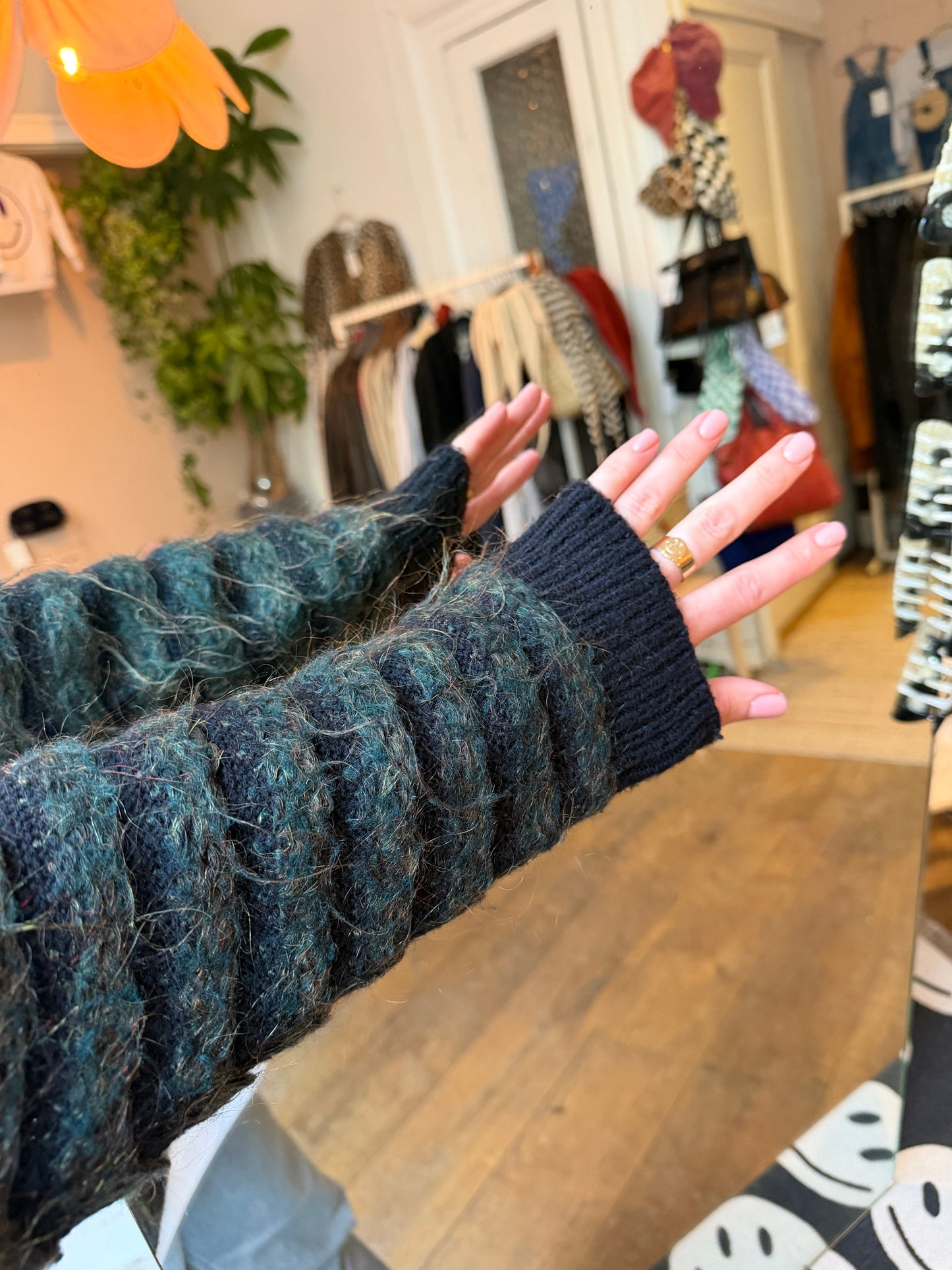 Mohair/angora groen vest