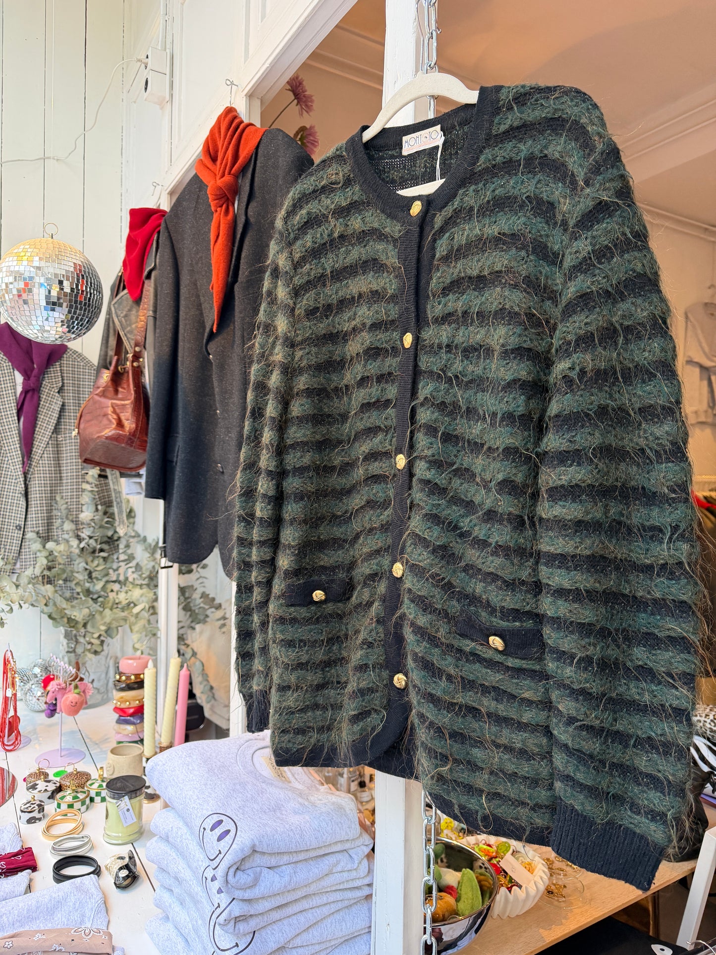 Mohair/angora groen vest