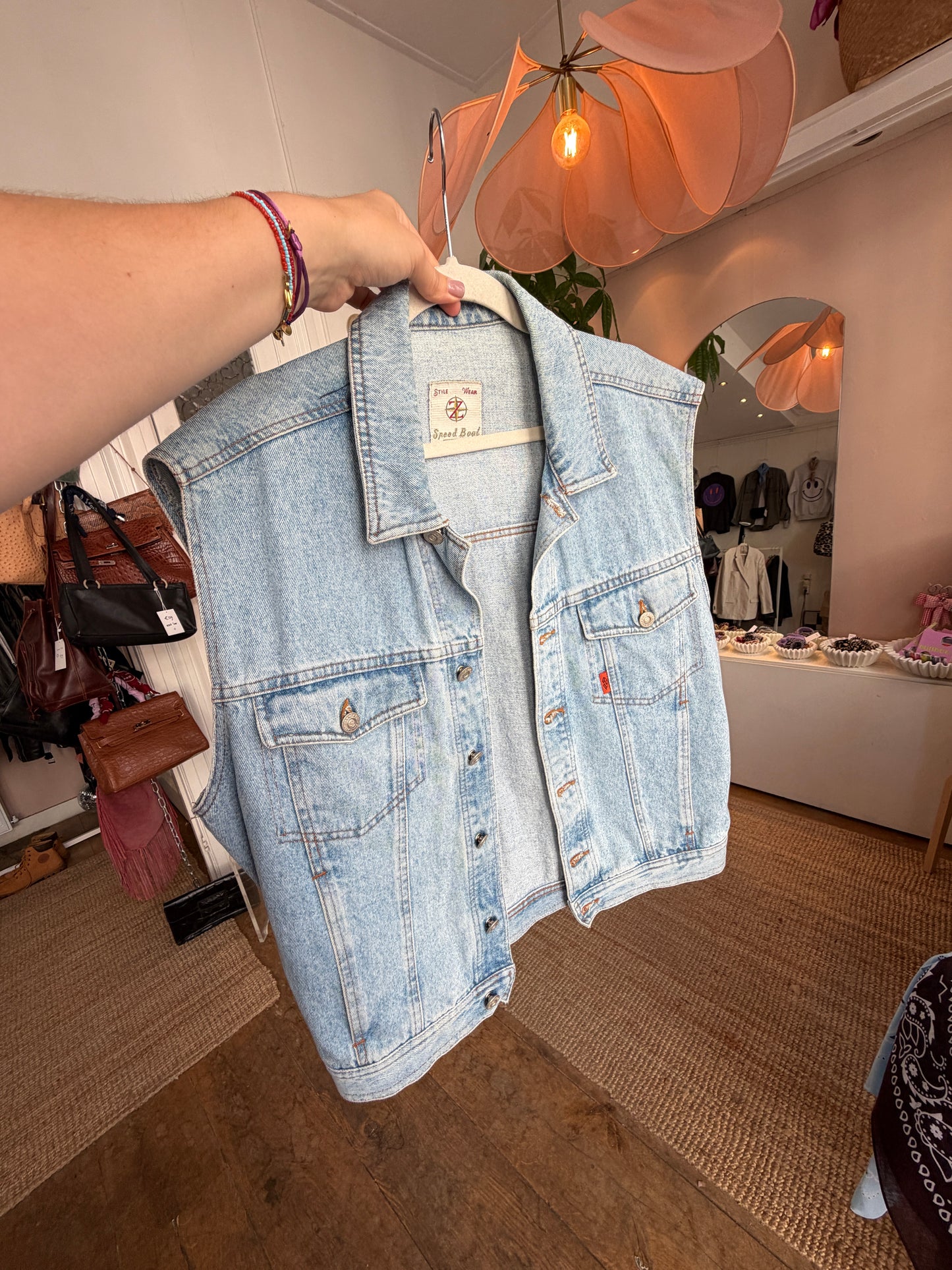Vintage denim oversized gilet