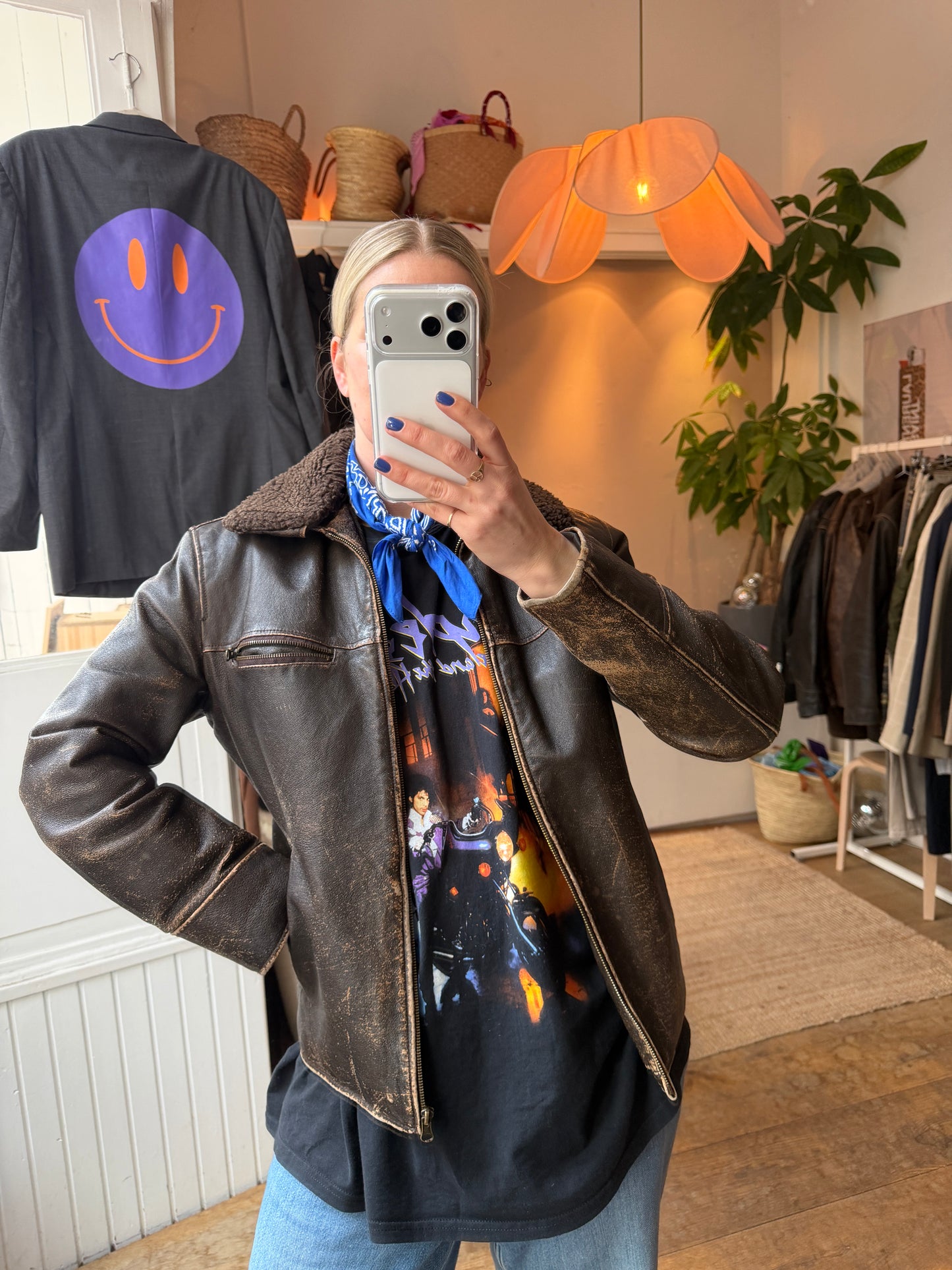 Vintage leren bomberjack