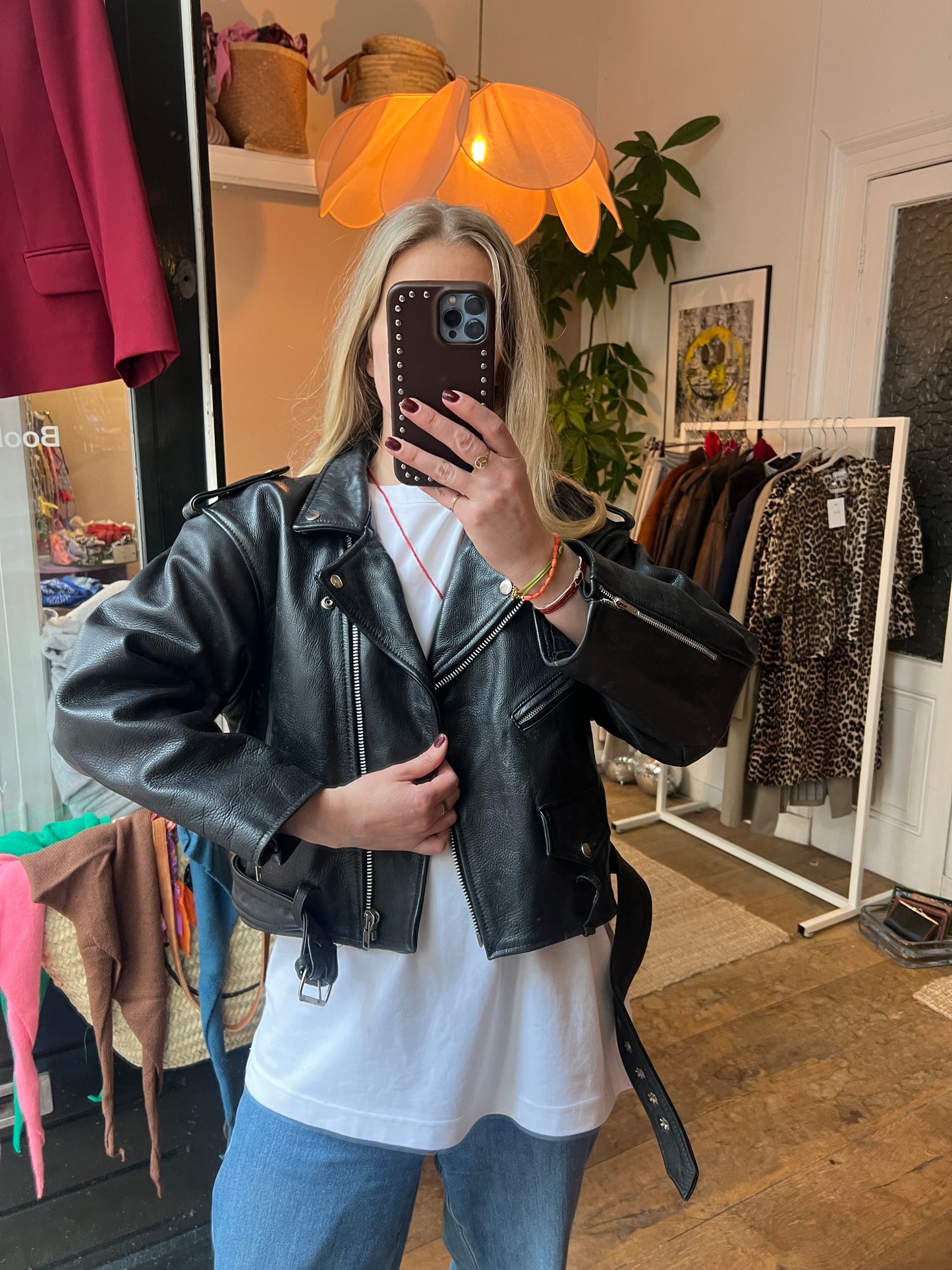 Vintage leather bikerjack