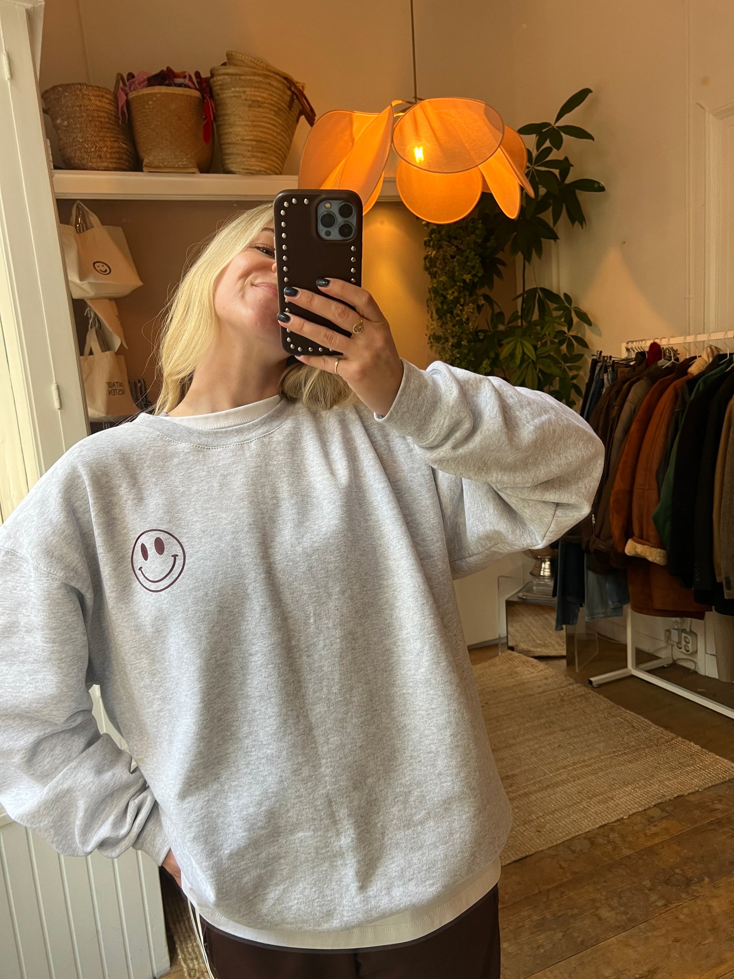 Vintage Kirsten smiley sweater burgundy/brown