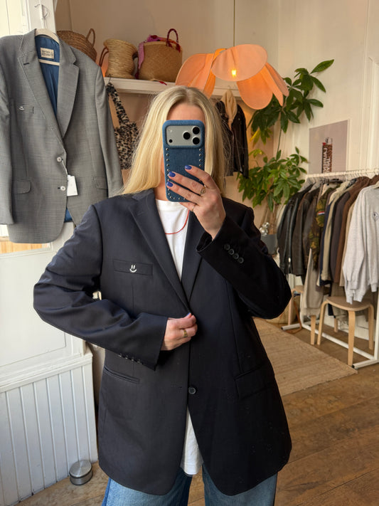 Vintage oversized dark blue blazer