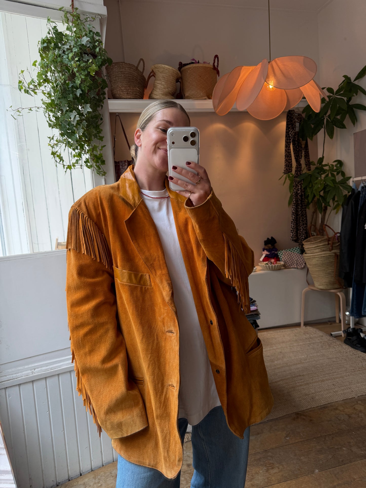 Vintage suede fringe jack