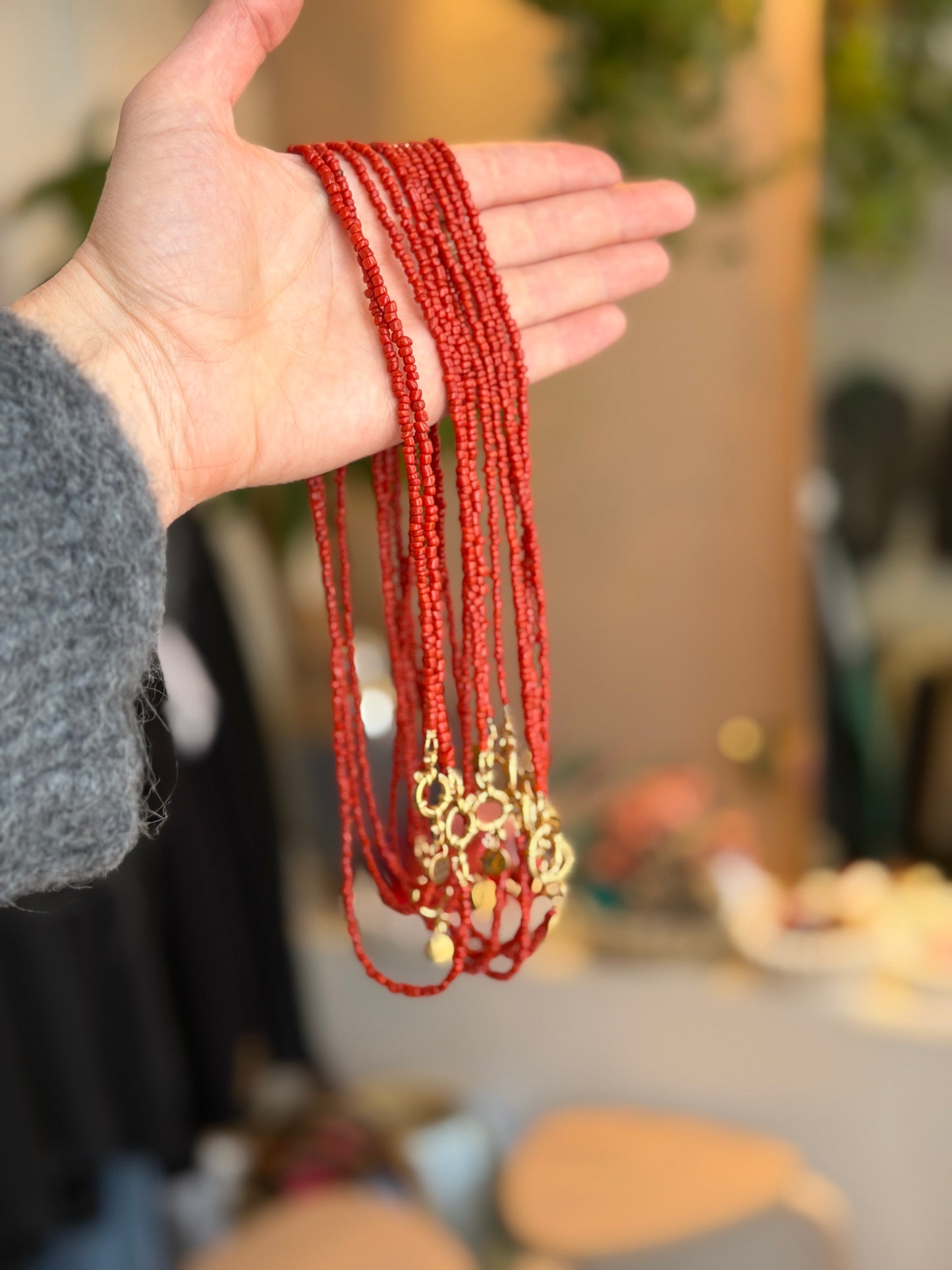 Vintage bloedkoraal ketting