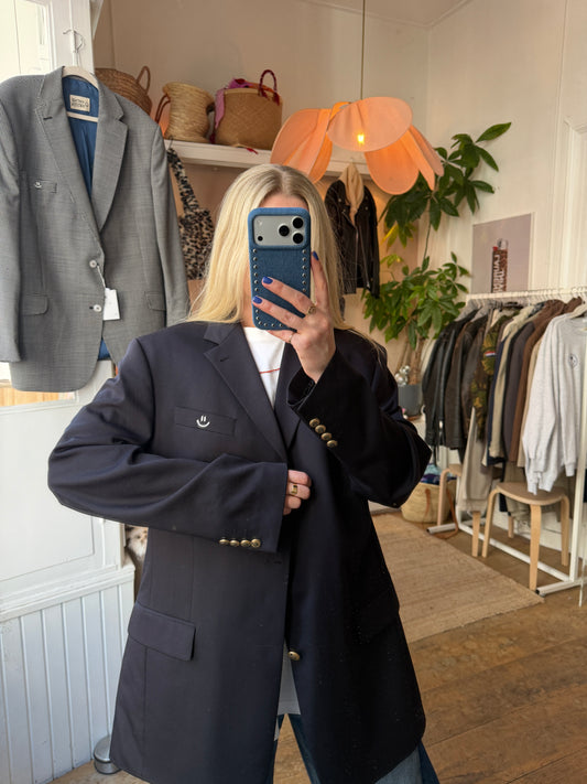 Vintage oversized dark blue blazer