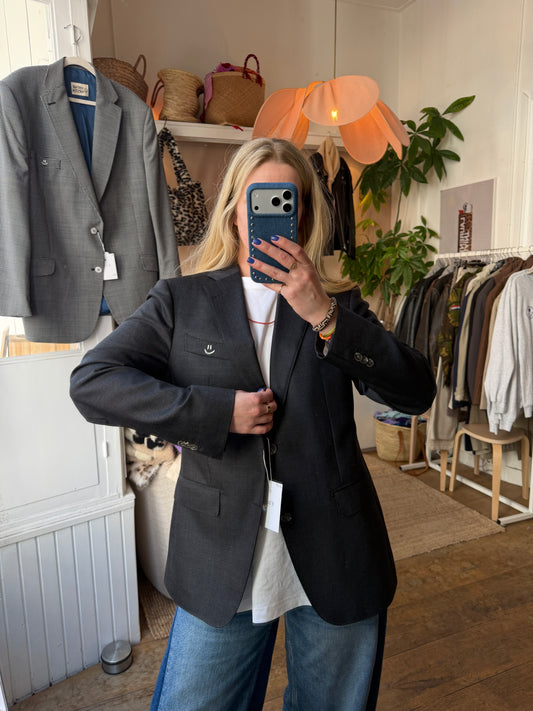 Vintage oversized donkergrijs