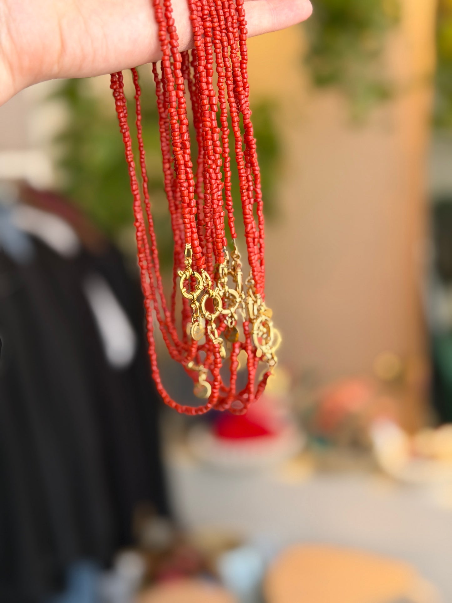 Vintage bloedkoraal ketting