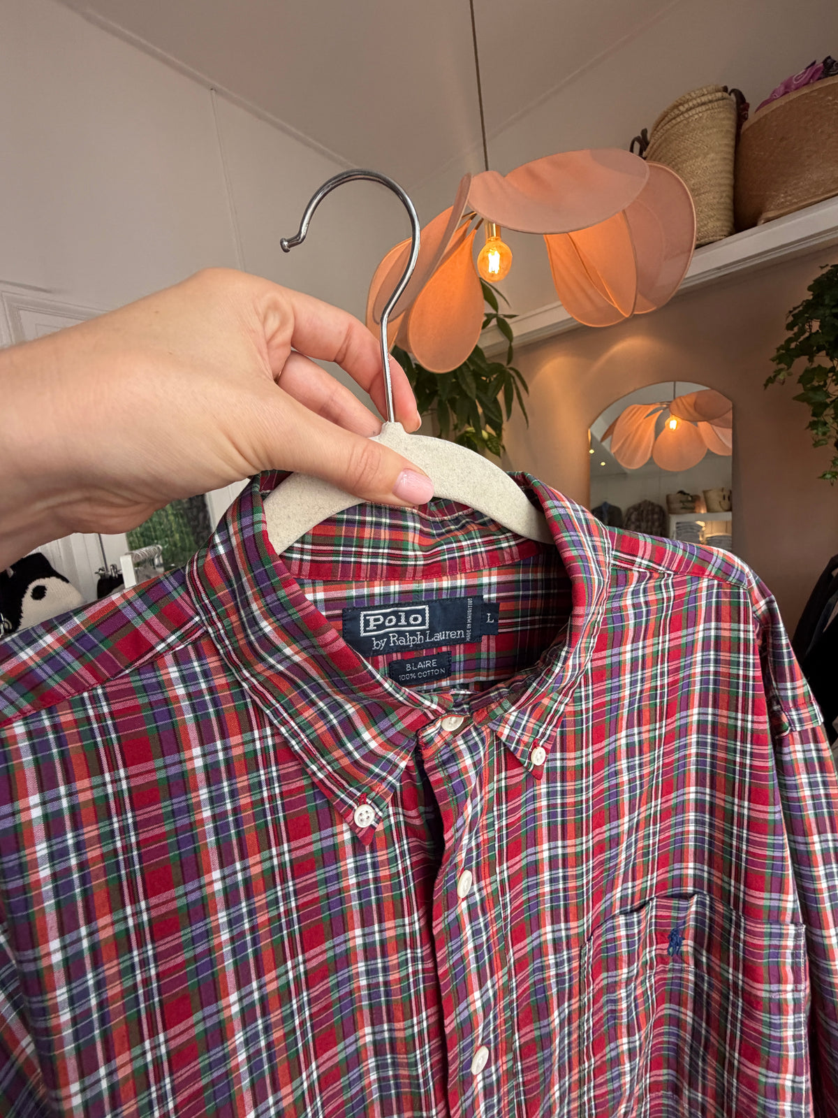 Ralph Lauren oversized checked blouse