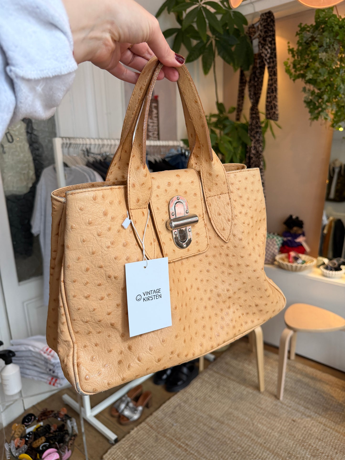 Vintage leren croco tas
