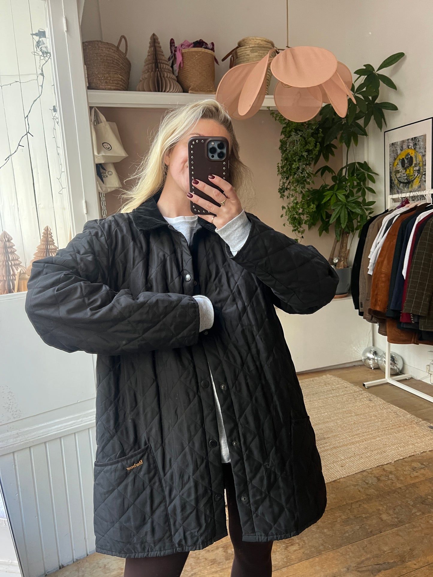 Barbour guilted jack zwart