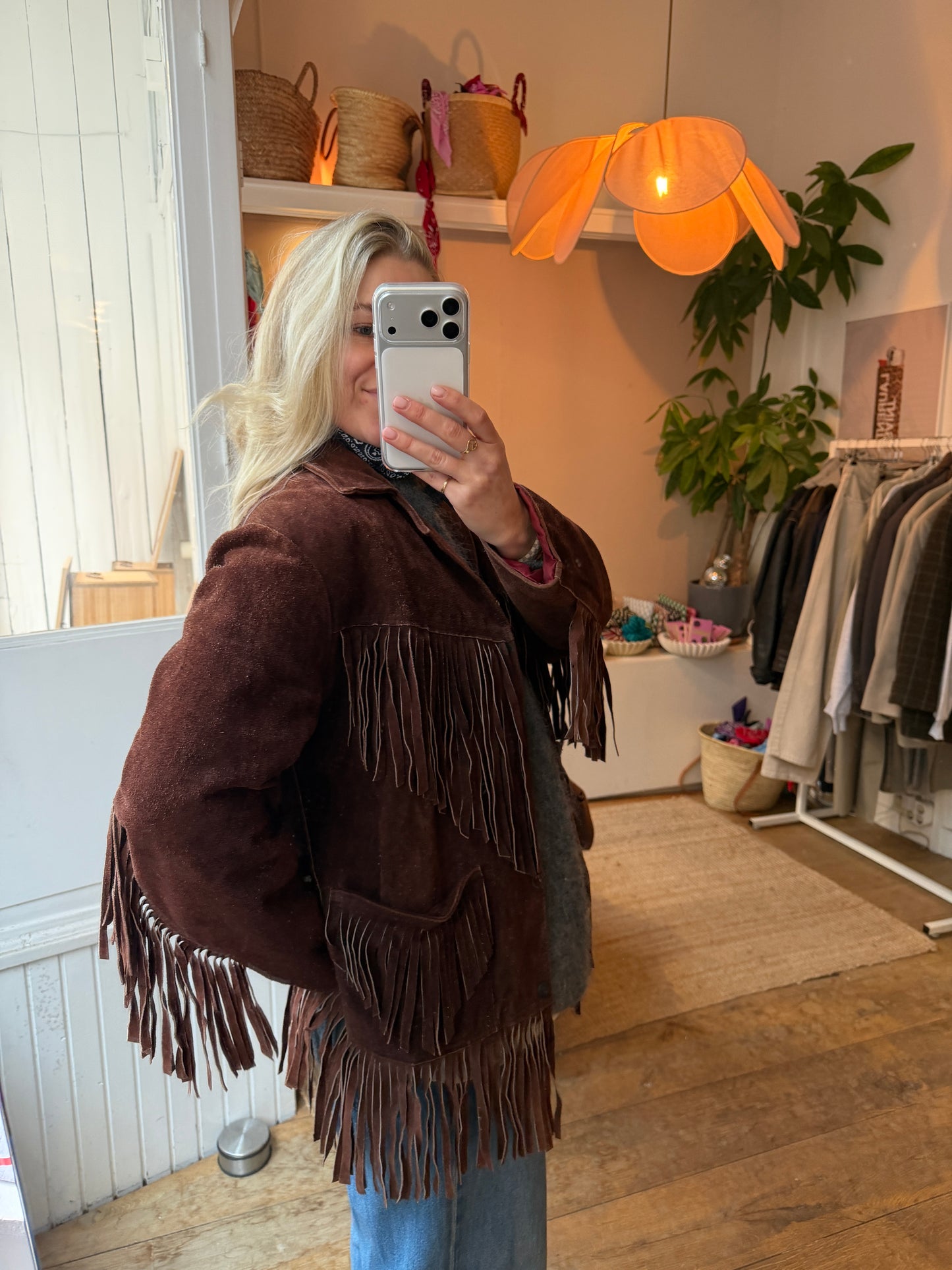 Vintage fringe suede jack