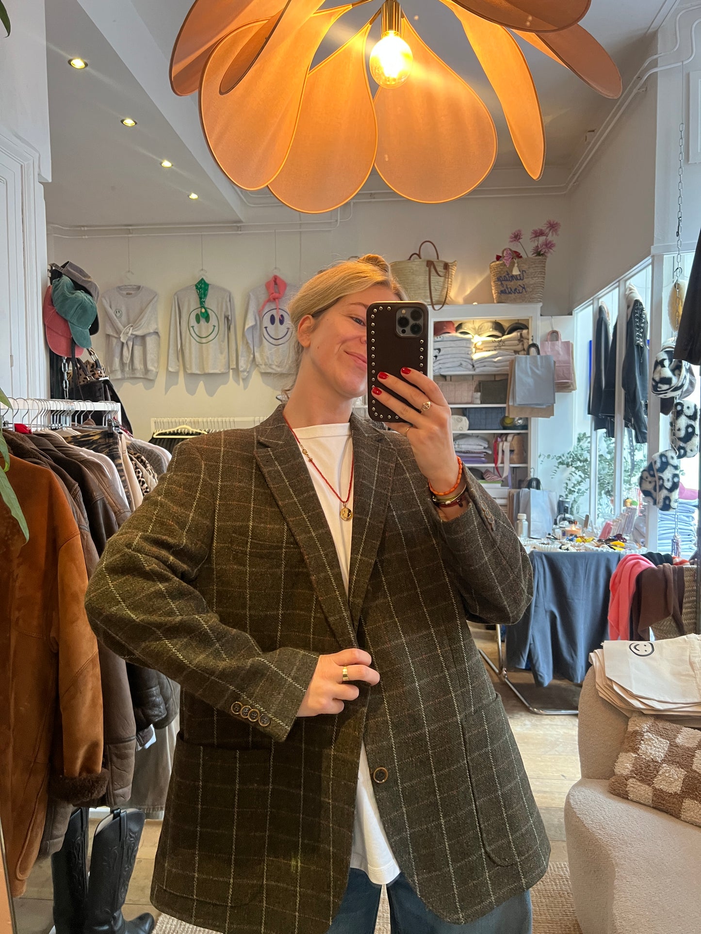 100% wollen vintage blazer groen