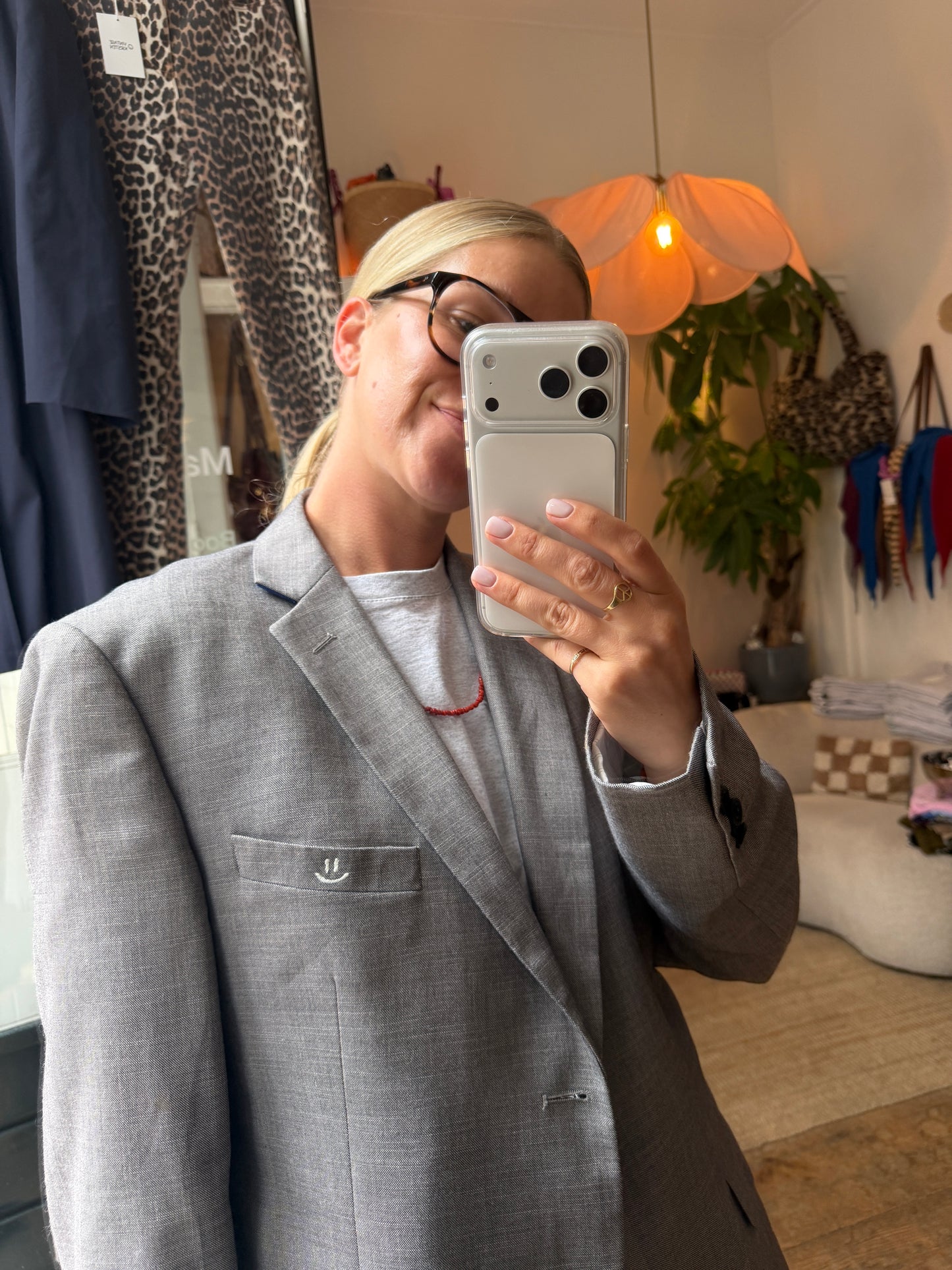 Vintage oversized blazer light grey ◡̈