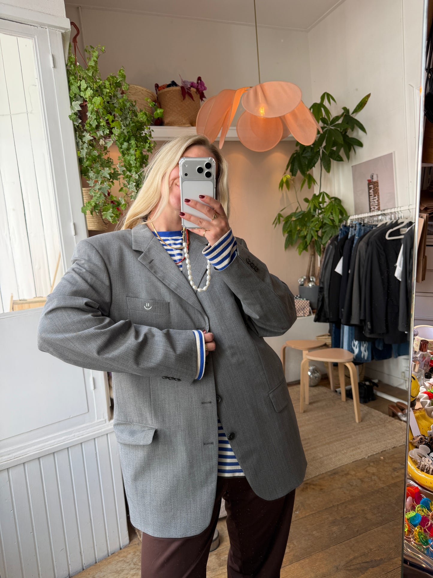 Vintage oversized grey blazer ◡̈
