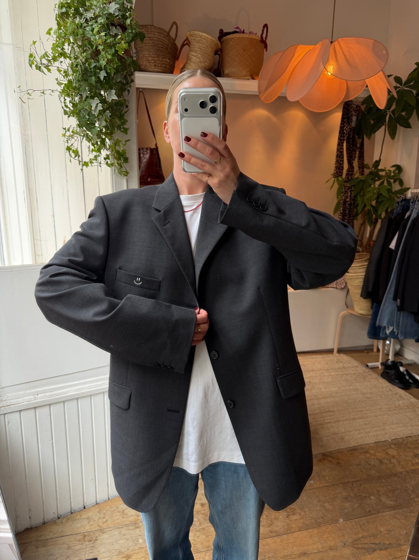 Vintage oversized grey blazer ◡̈