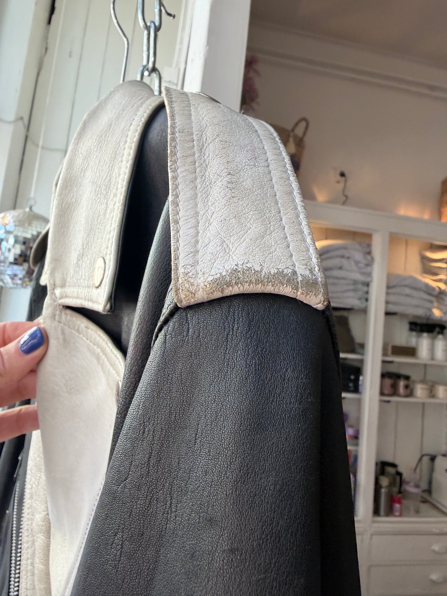 Vintage leren motorjack