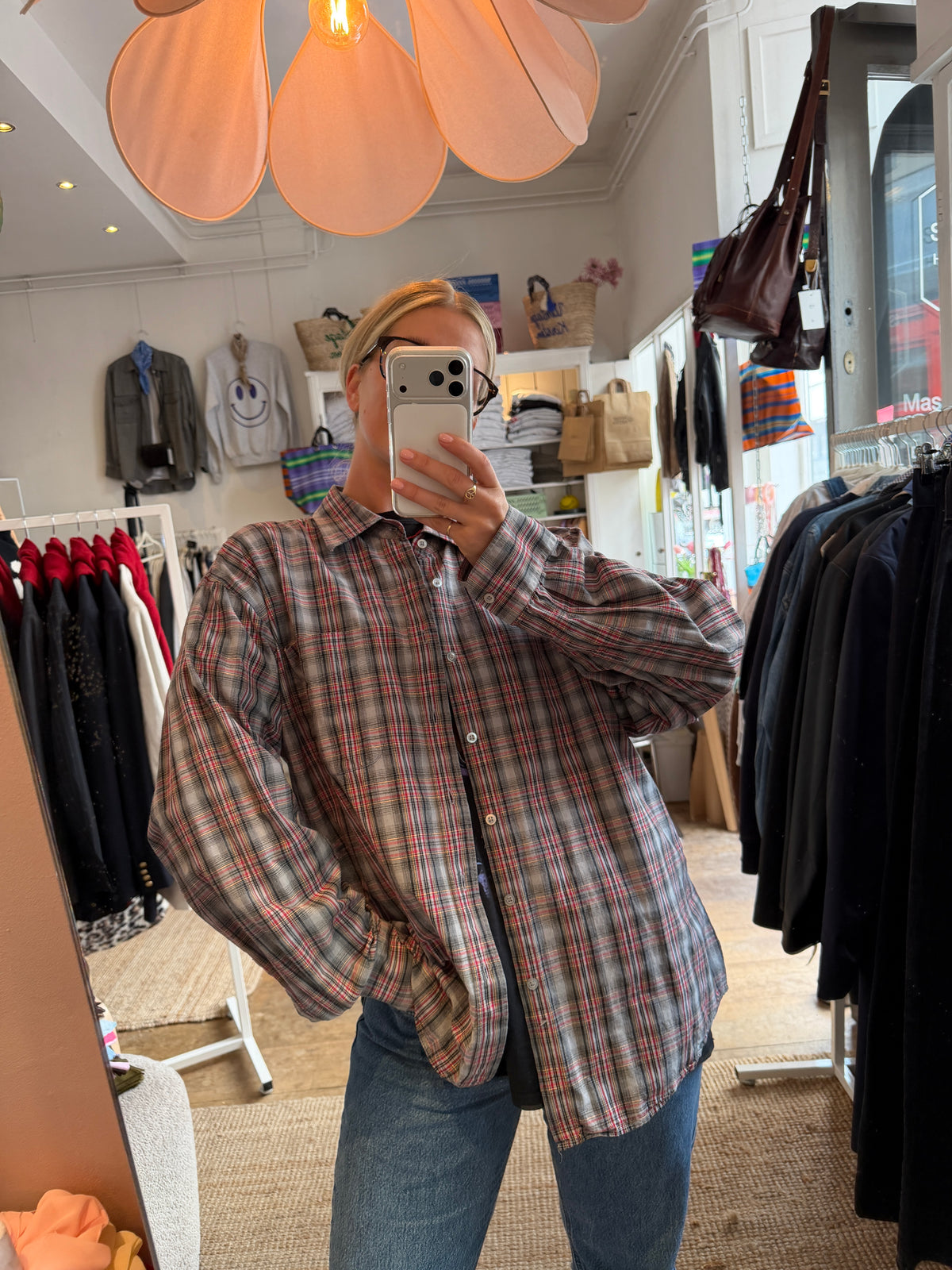Vintage checked dad blouse