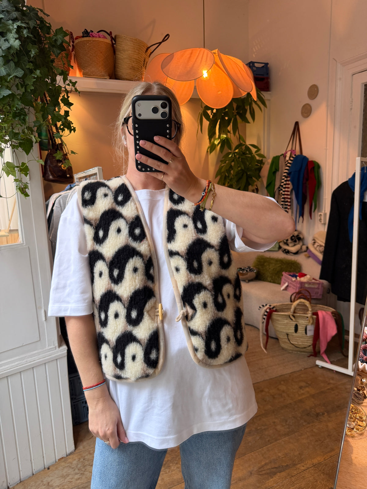 Yin yang wollen bodywarmer