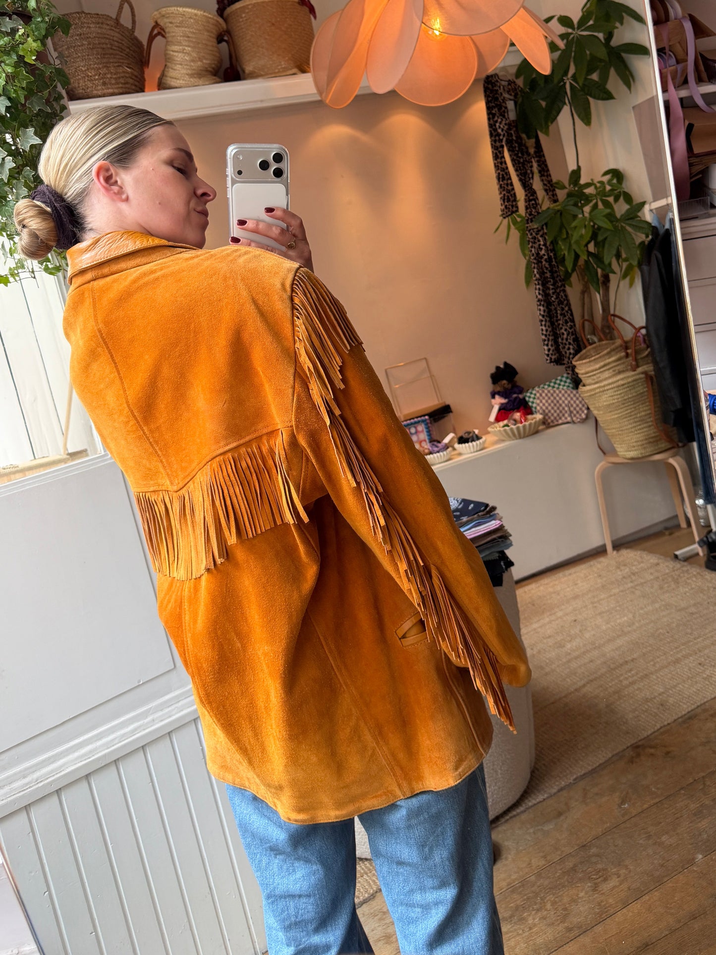 Vintage suede fringe jack