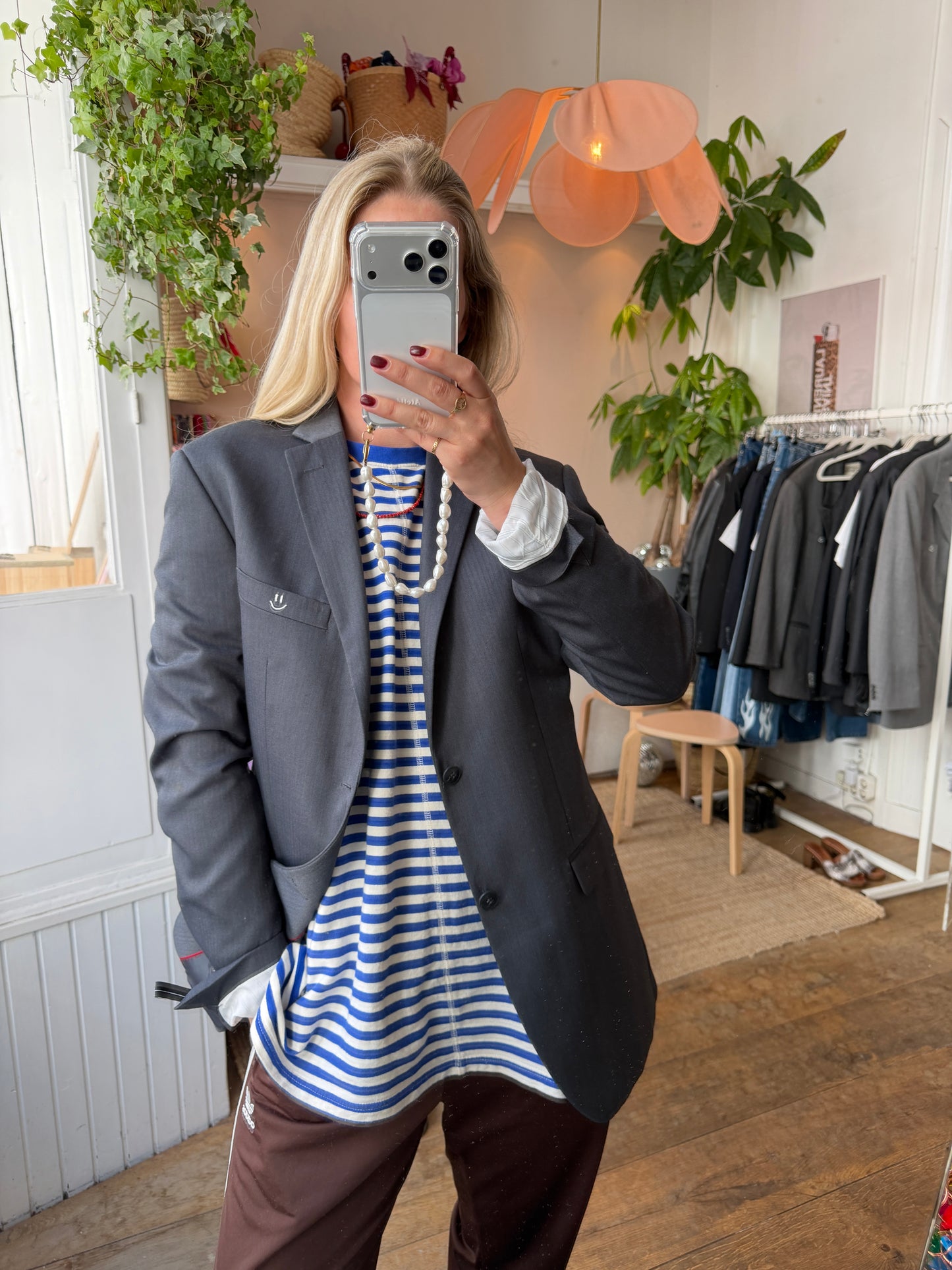 Vintage oversized dark grey blazer ◡̈