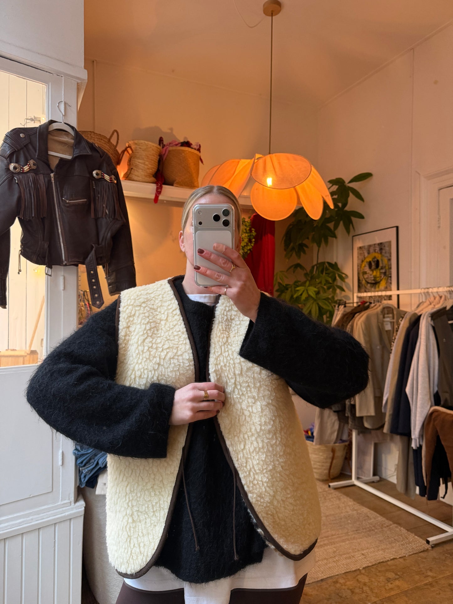 100% wollen crème vintage gilet