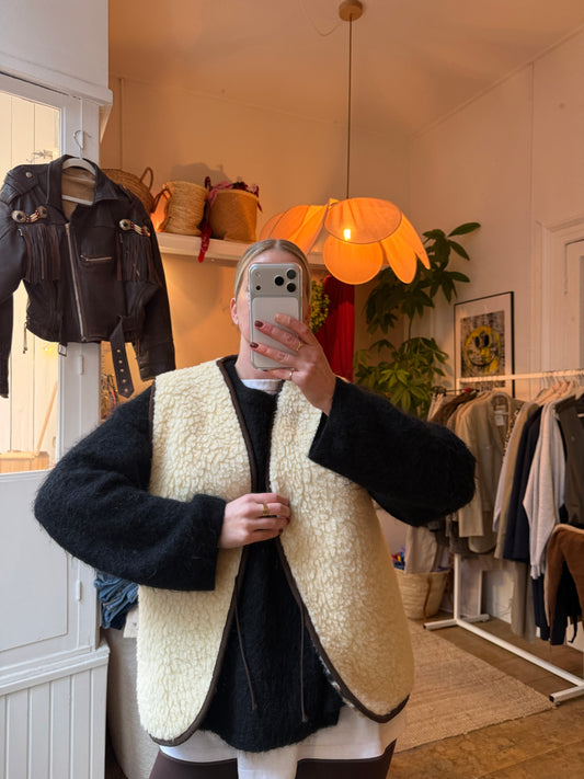 100% wollen crème vintage gilet